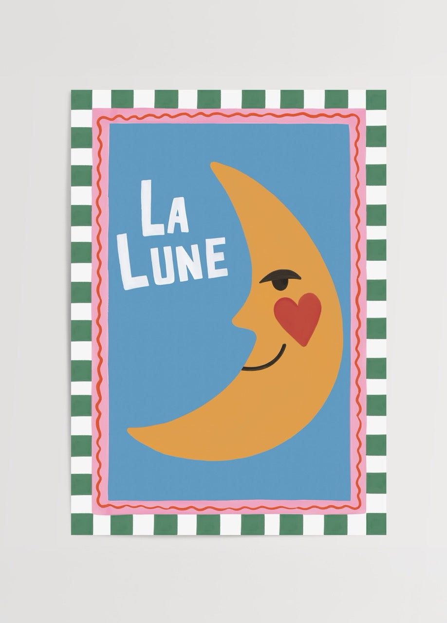 bumi club la lune ay temalı çocuk odası poster baskı