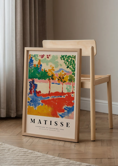 Matisse’in Landscape at Collioure eserinden ilham alınmış renkli fovist manzara posteri