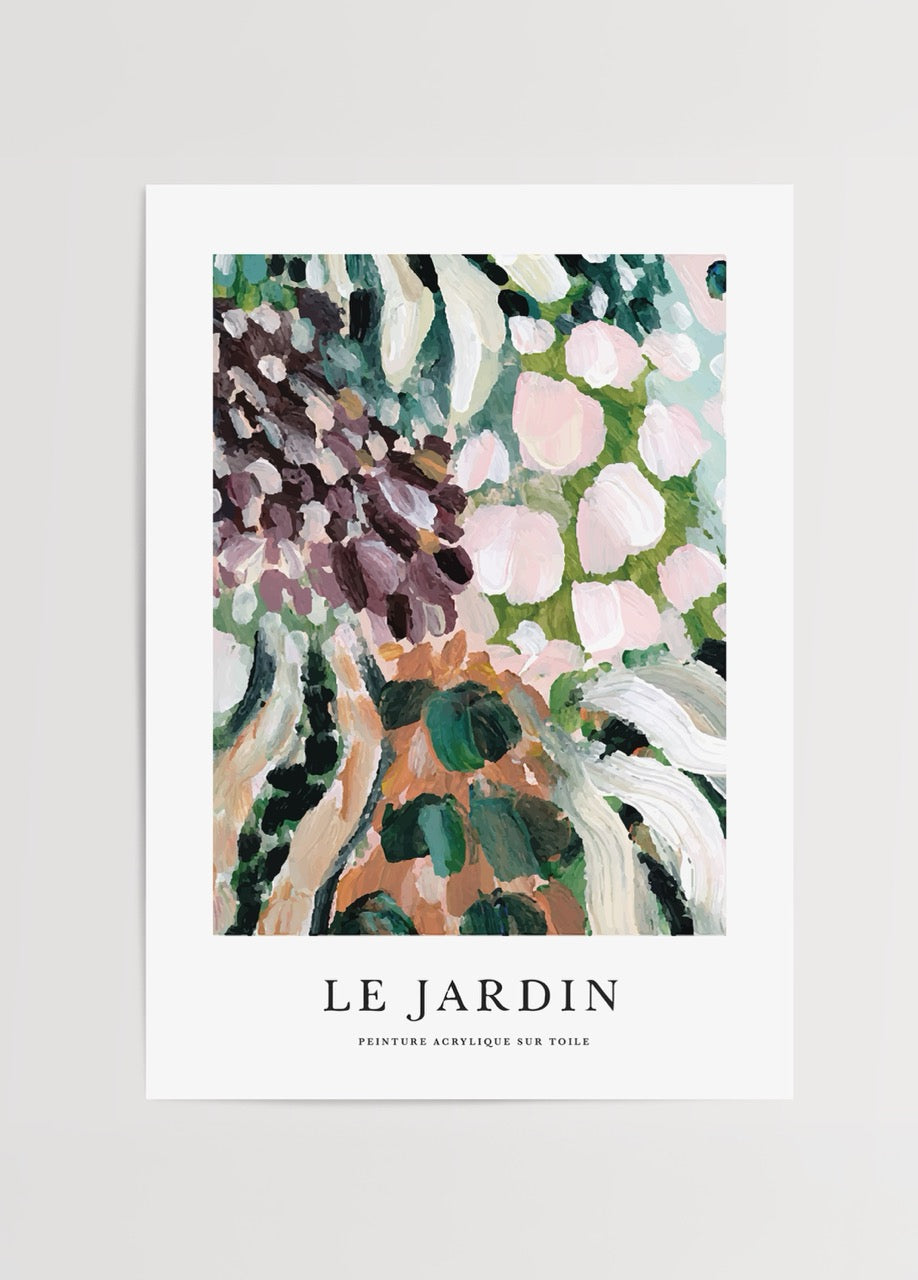Le Jardin Poster Baskı – soyut çiçek desenli modern duvar dekorasyonu