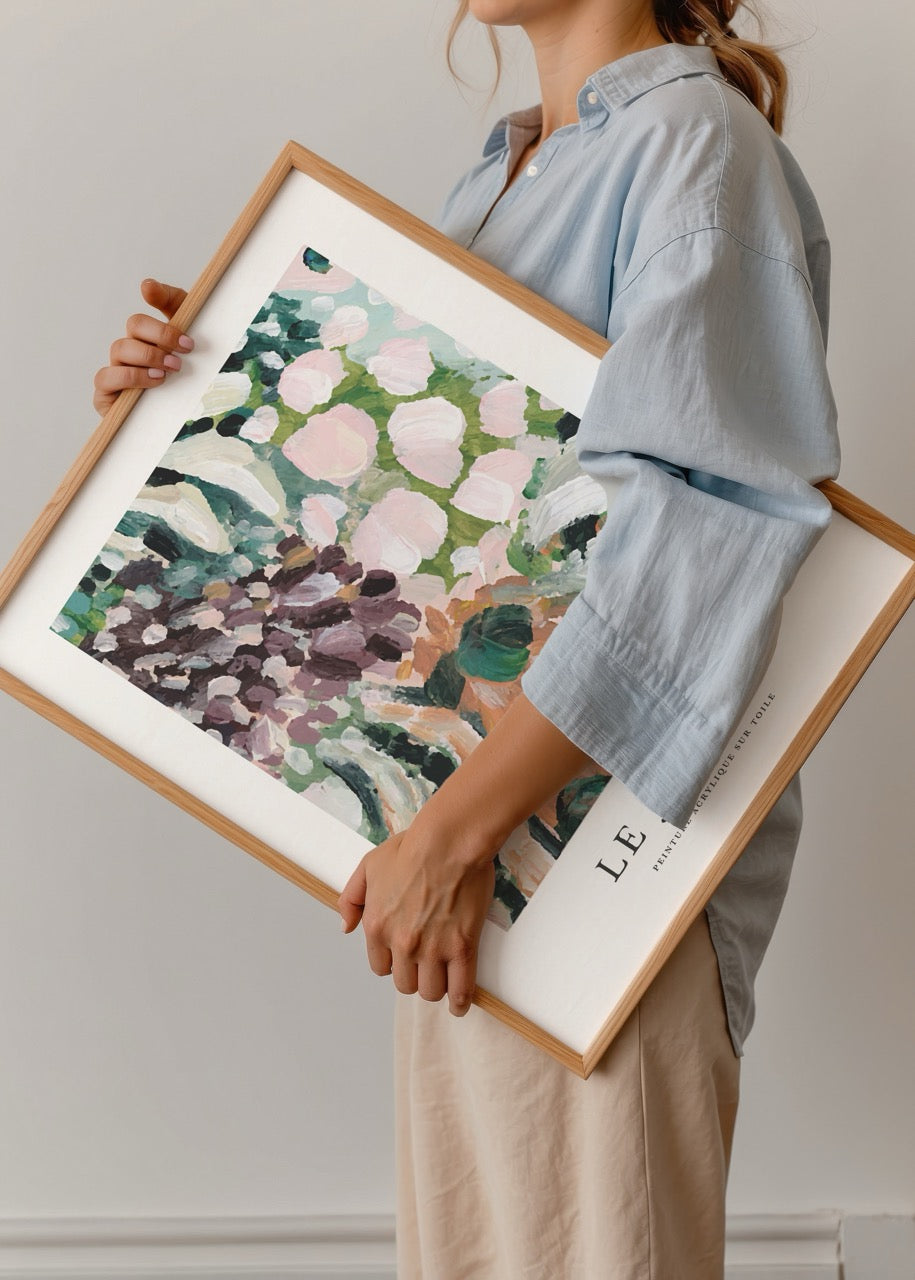 Le Jardin Poster Baskı – soyut çiçek desenli modern duvar dekorasyonu
