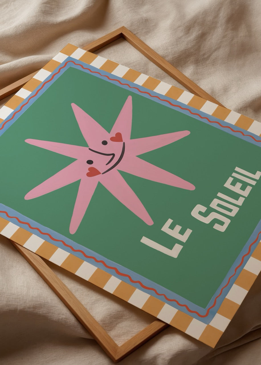 bumi club le soleil güneş temalı çocuk odası poster baskı