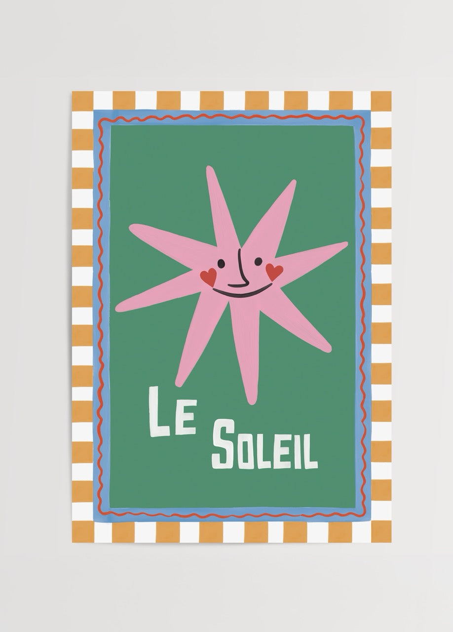 bumi club le soleil güneş temalı çocuk odası poster baskı