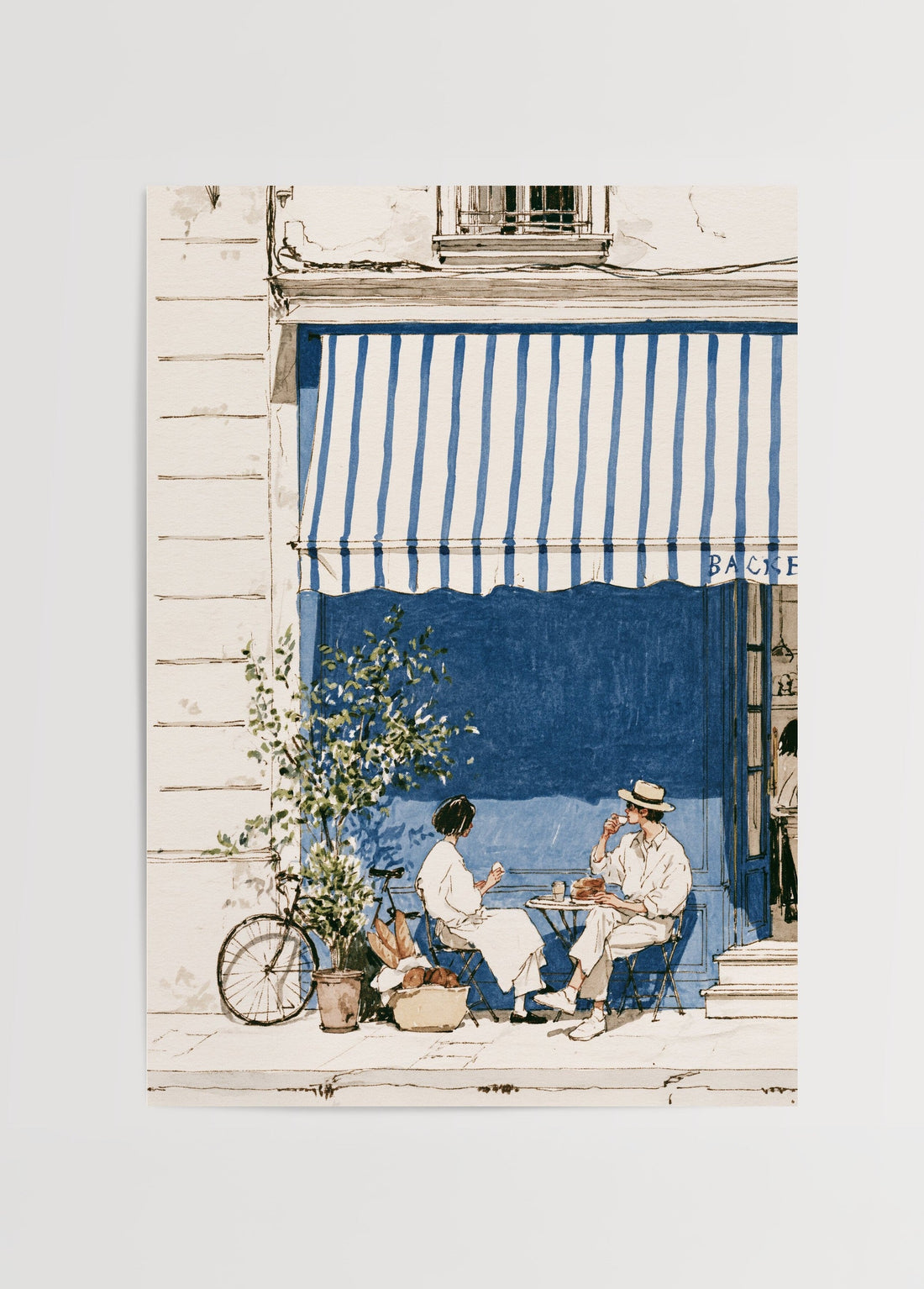 Léa Morel Cafe Scene Poster poster baskı mockup 1