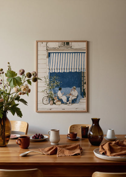 Léa Morel Cafe Scene Poster poster baskı mockup 3