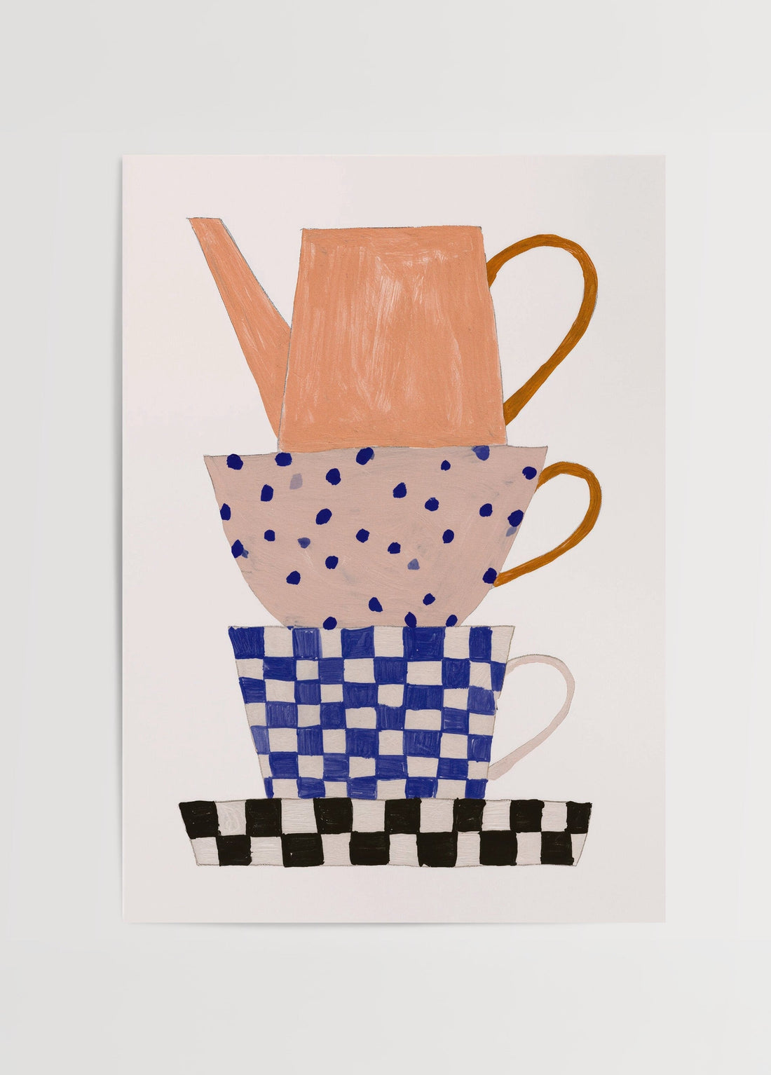 Léa Morel Stacked Teacups Poster poster baskı mockup 1