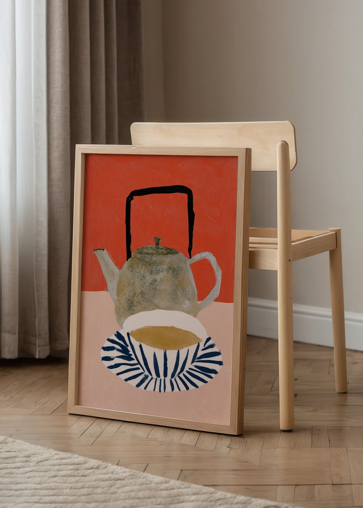 Léa Morel Çaydanlık ve Tabak Poster poster baskı mockup 4