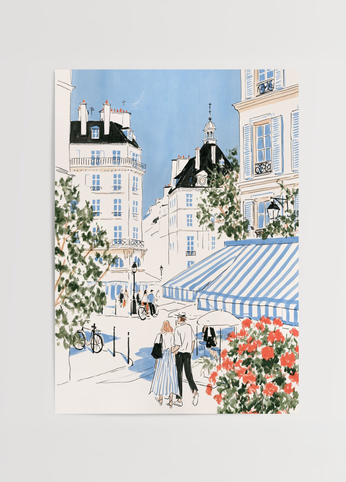 Léa Morel Paris Cafe Scene Poster poster baskı mockup 1