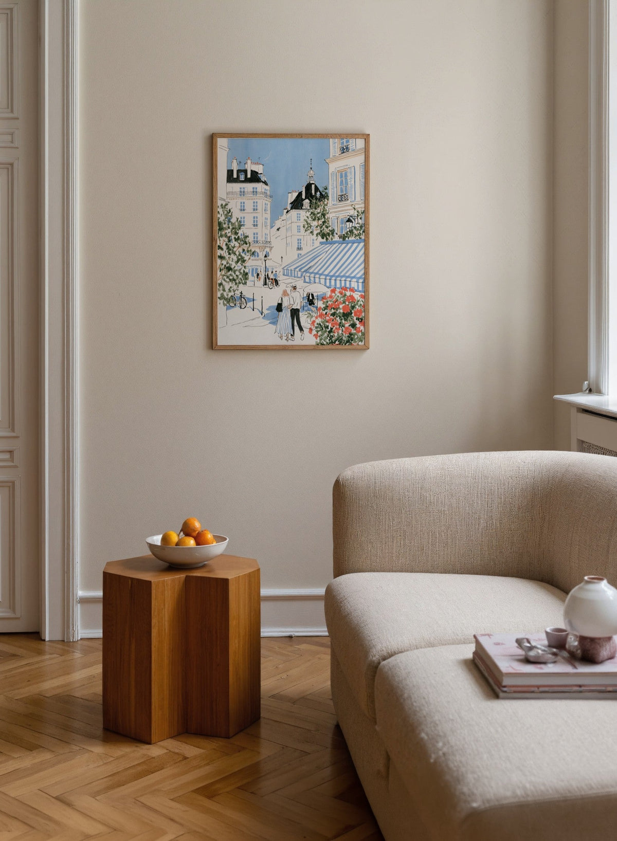Léa Morel Paris Cafe Scene Poster poster baskı mockup 3
