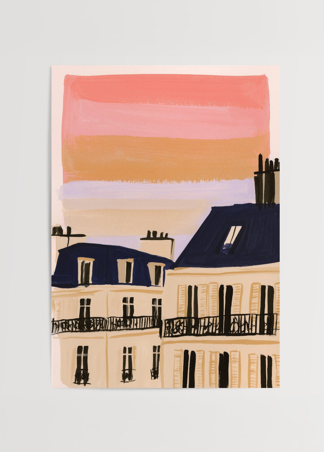 Léa Morel Parisian Rooftops Poster poster baskı mockup 1