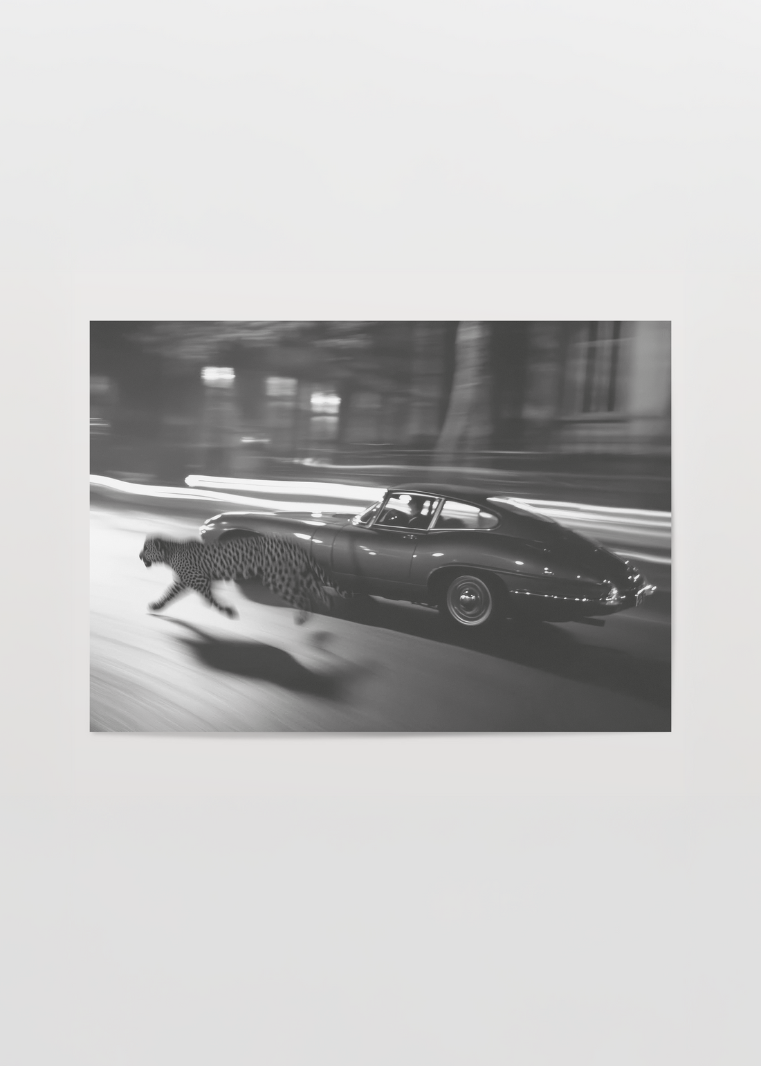 Leopard Vintage Car Fotoğrafı Poster Baskı