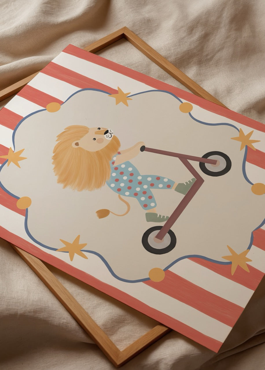 bumi club lion aslan figürlü çocuk odası poster baskı
