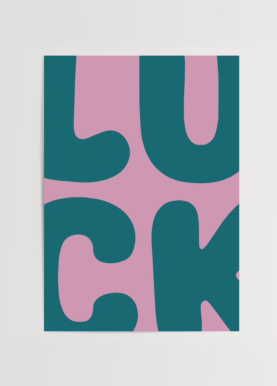 Luck Retro Tipografi Poster Baskı