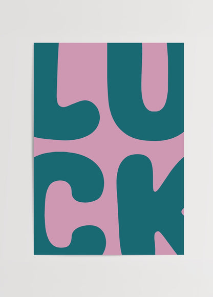 Luck Retro Tipografi Poster Baskı
