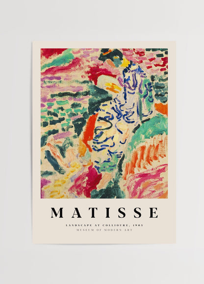 Henri Matisse Landscape at Collioure 1905 fauvist tarzda renkli manzara tablosu posteri.
