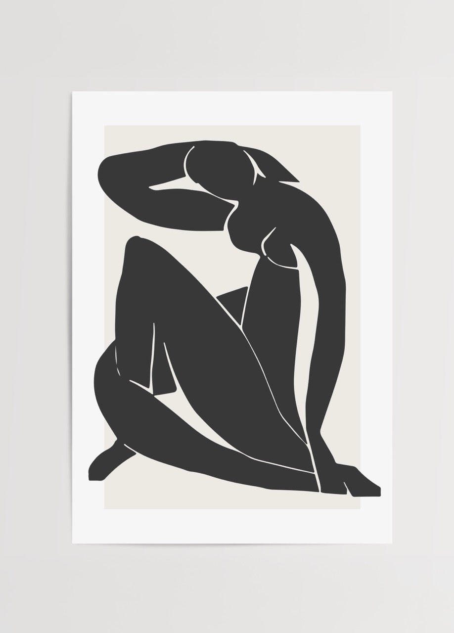 Oturmuş Kadın – Siyah Matisse Stil Poster Baskı
