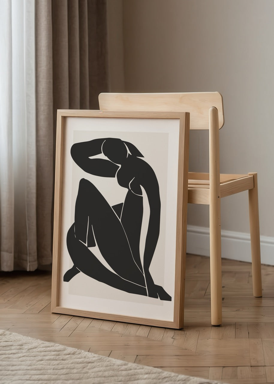 Oturmuş Kadın – Siyah Matisse Stil Poster Baskı