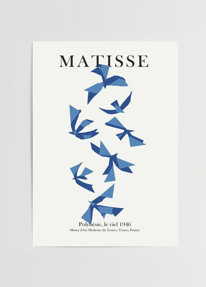 Henri Matisse’in Polynésie Le Ciel eserinden ilhamla hazırlanmış kuş figürlü poster baskı