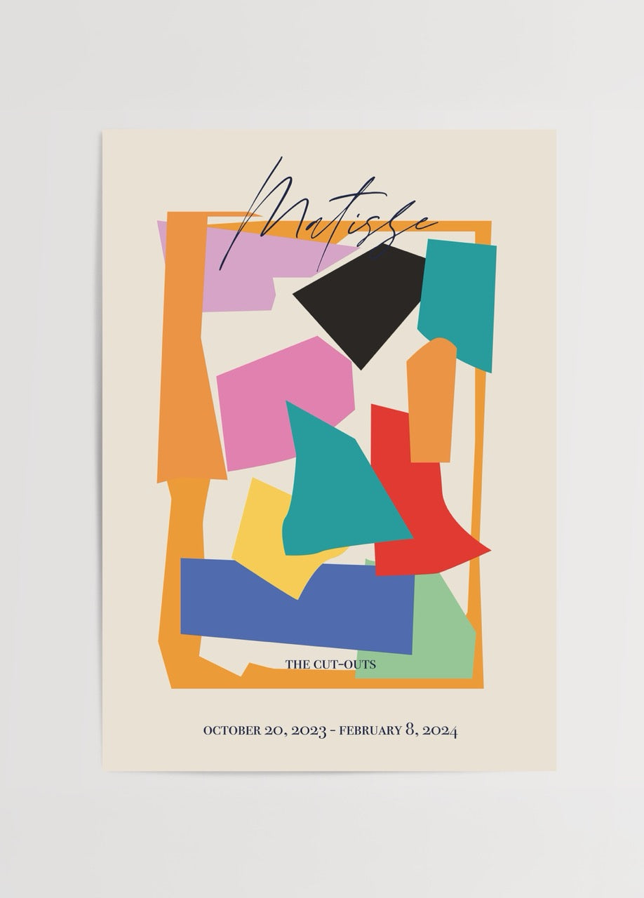 Matisse’in The Cut-Outs serisinden ilhamla hazırlanmış renkli soyut poster