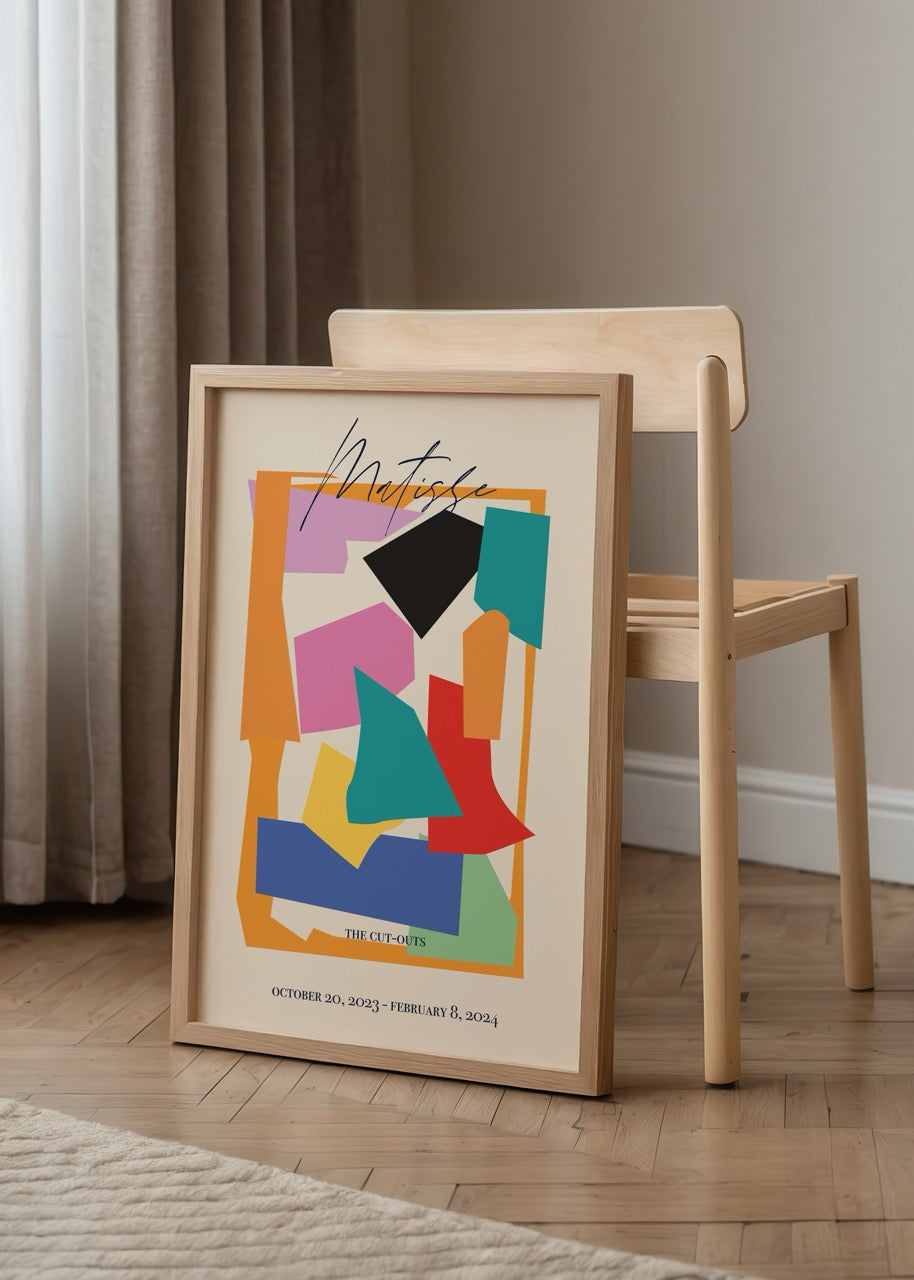 Matisse’in The Cut-Outs serisinden ilhamla hazırlanmış renkli soyut poster