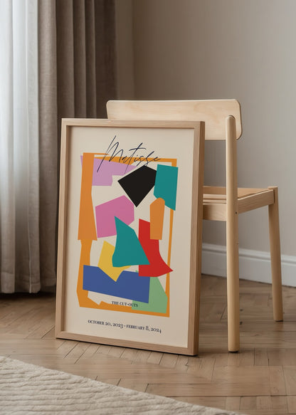 Matisse’in The Cut-Outs serisinden ilhamla hazırlanmış renkli soyut poster