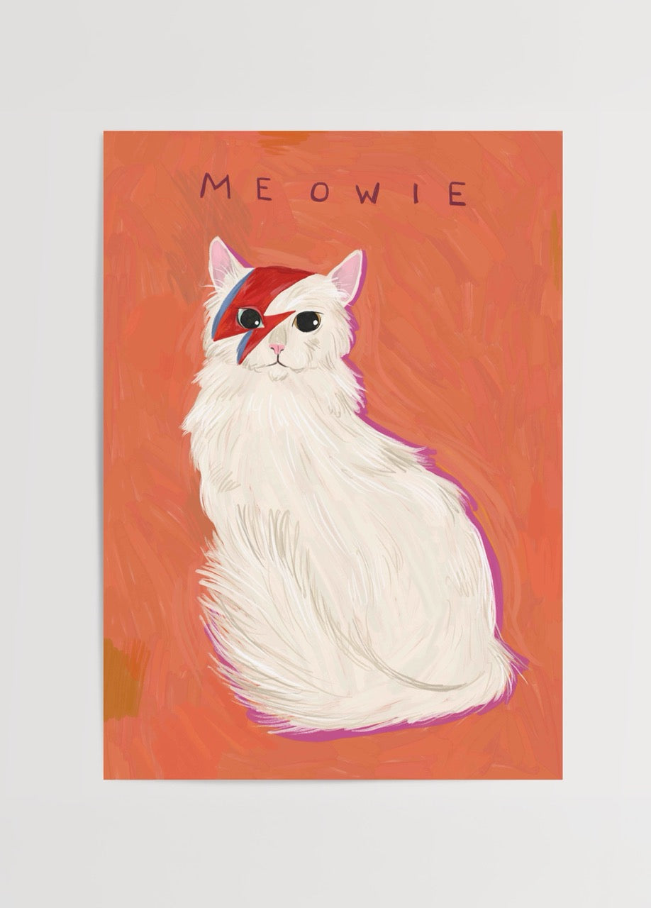 nazlı tarcan meowie modern kedi illüstrasyon poster baskı