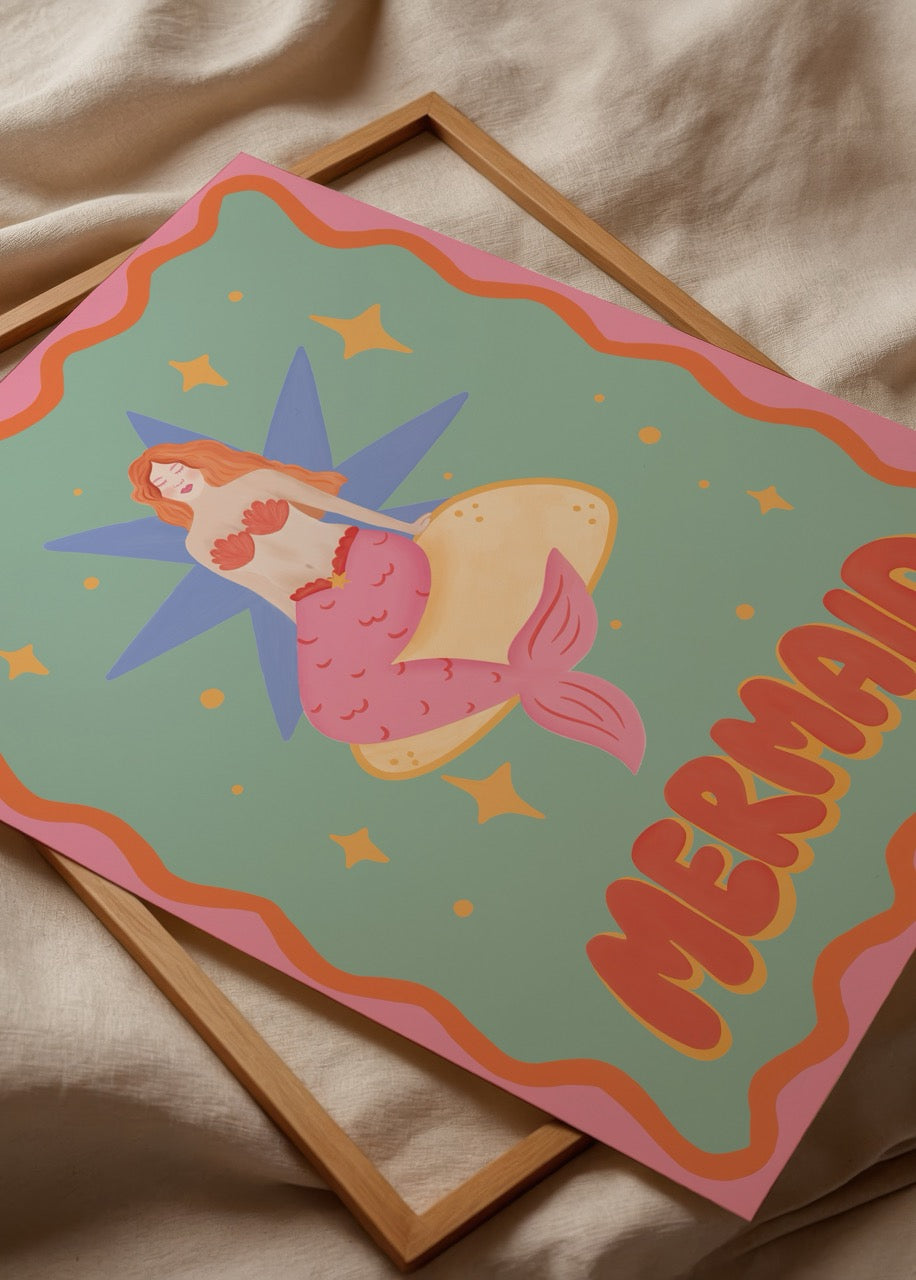 bumi club mermaid denizkızı temalı çocuk odası poster baskı

