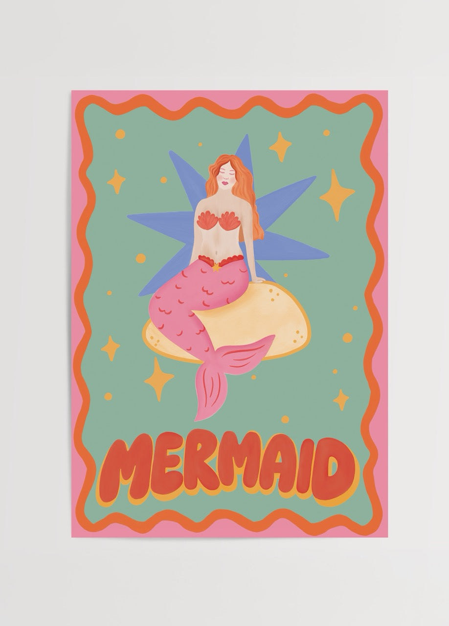 bumi club mermaid denizkızı temalı çocuk odası poster baskı