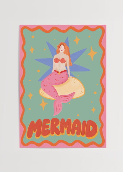 bumi club mermaid denizkızı temalı çocuk odası poster baskı