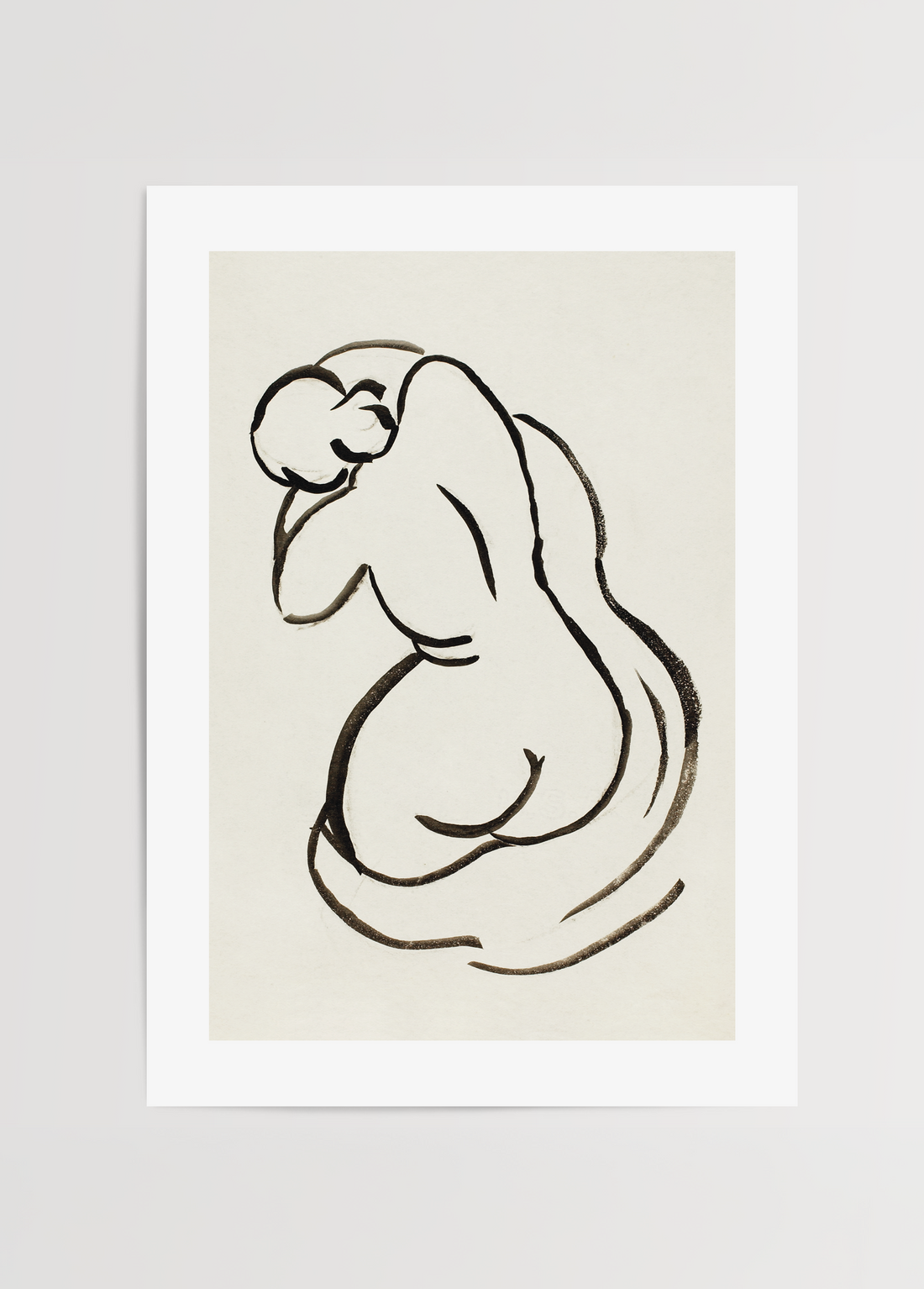 minimal cizgi sanati kadin figuru line art poster siyah beyaz