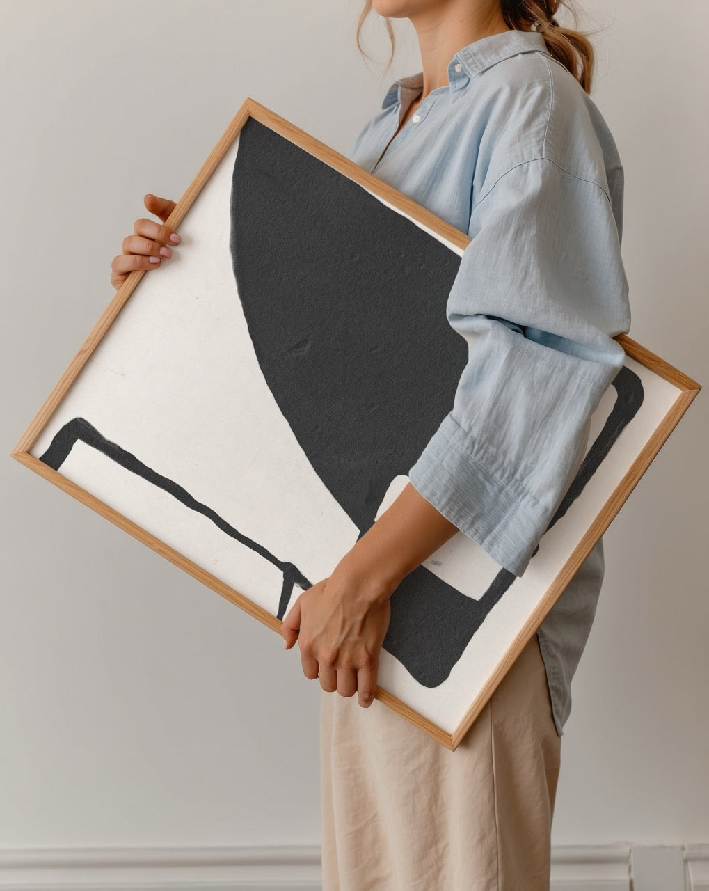 Minimal siyah beyaz soyut geometrik poster baskı, modern duvar dekorasyonu