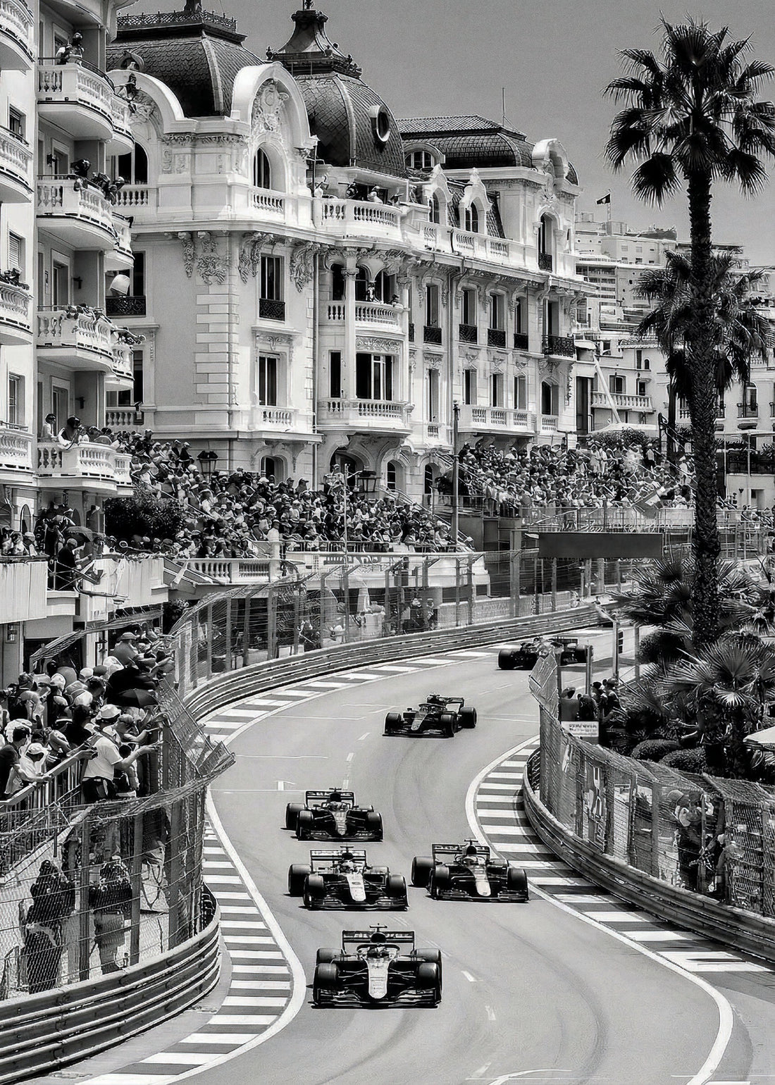 Monaco yarışı temalı siyah beyaz poster baskı