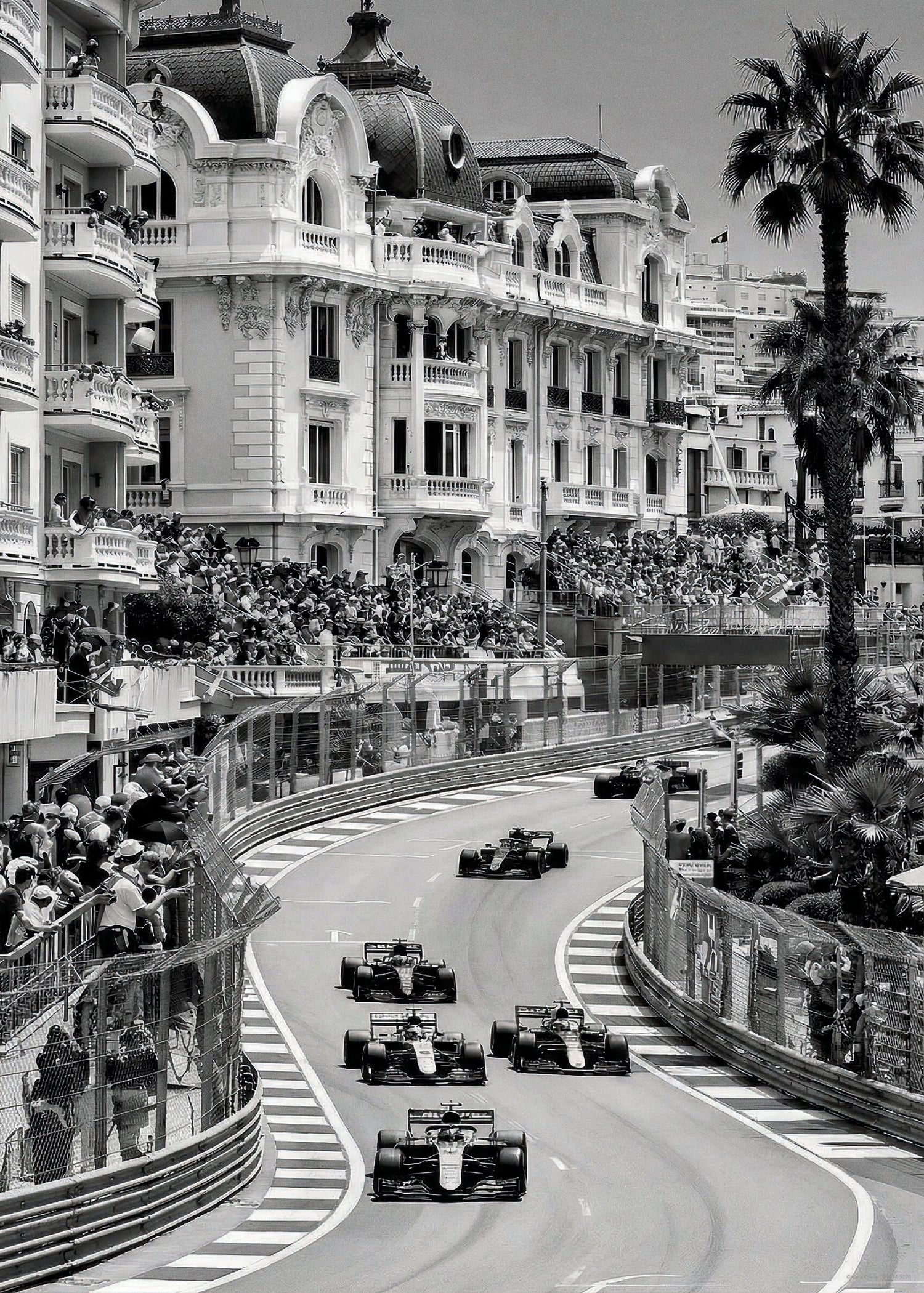 Monaco yarışı temalı siyah beyaz poster baskı