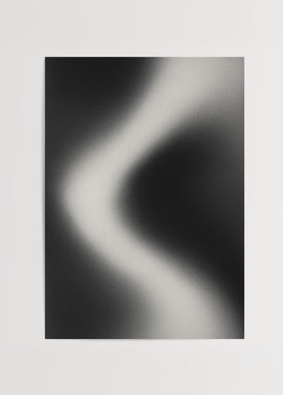 "Monokrom Akış" Soyut Poster Baskı