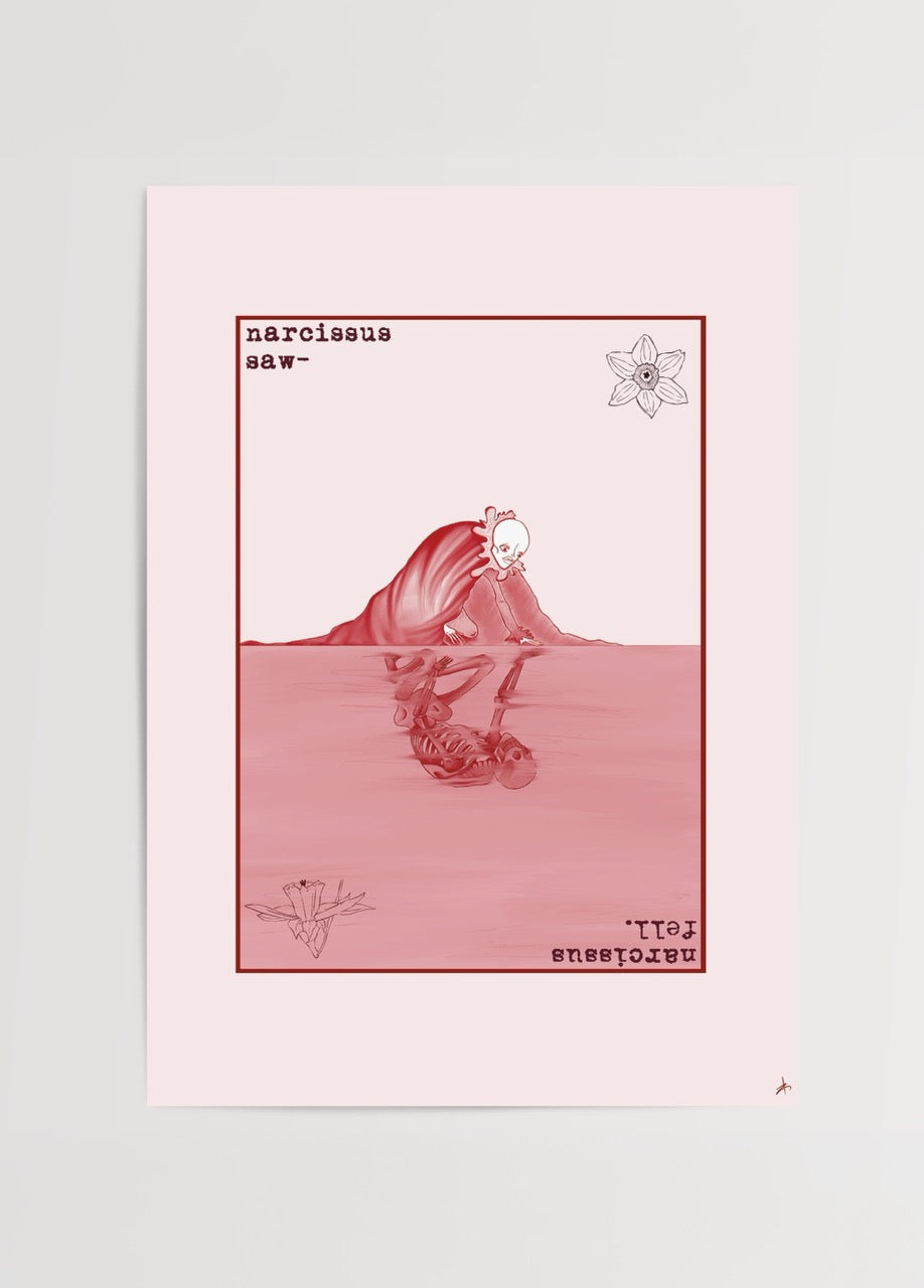 Zeynep Kul Narcissus narsisizm temalı çağdaş sanat poster baskı