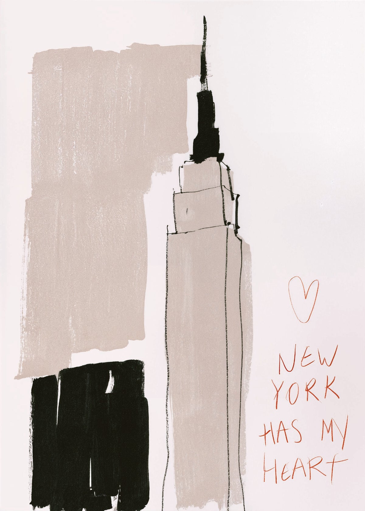 Léa Morel'in New York siluetini anlattığı modern bir sanat eseri. poster baskı