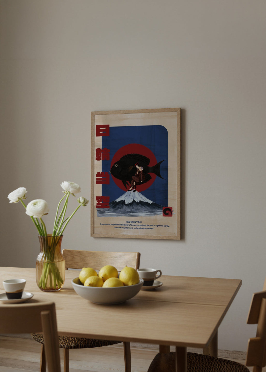 NICHIRIN TŌKŪ Güneş Dili Poster poster baskı mockup 2