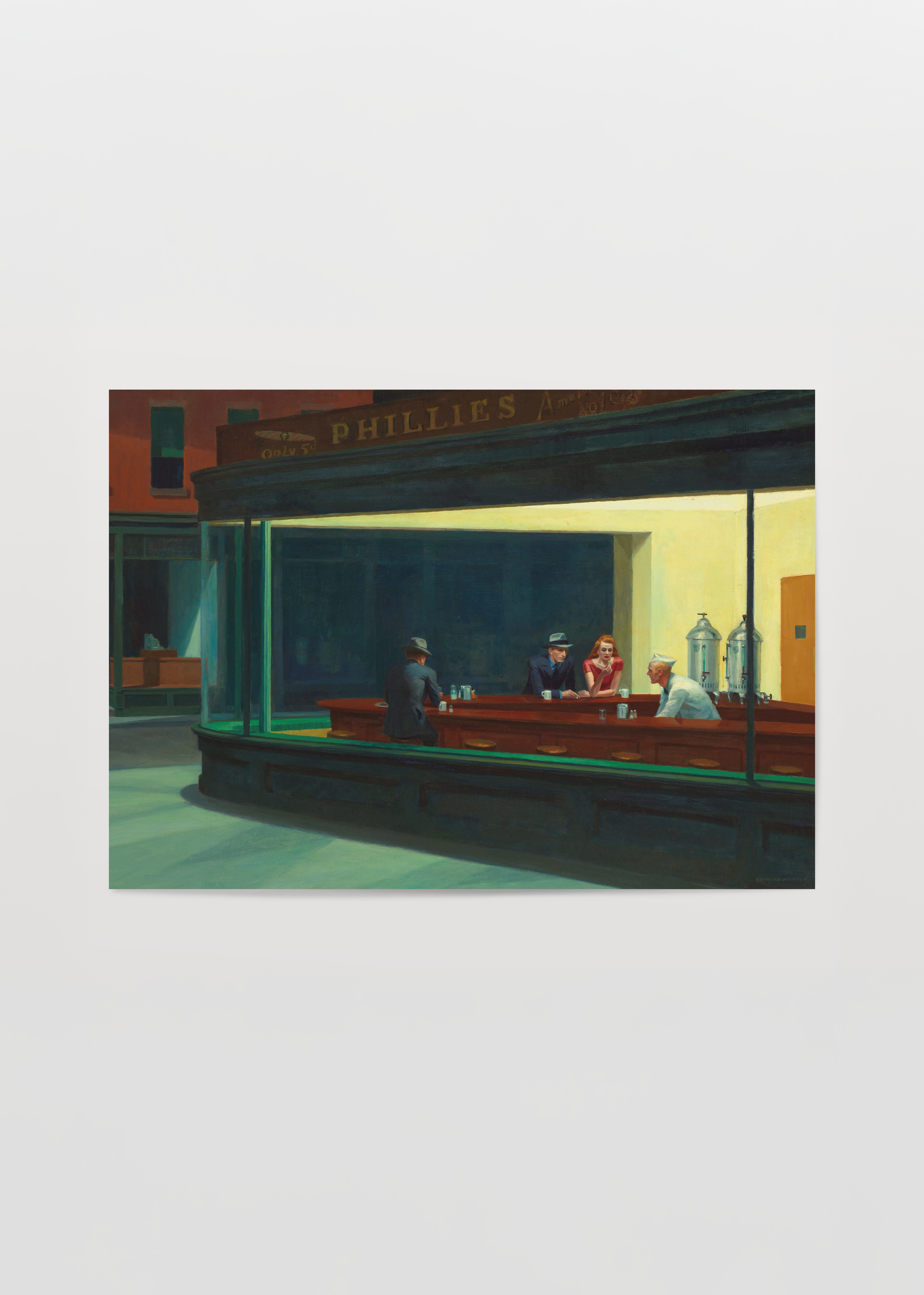 edward hopper nighthawks gece kafe tablosu poster
