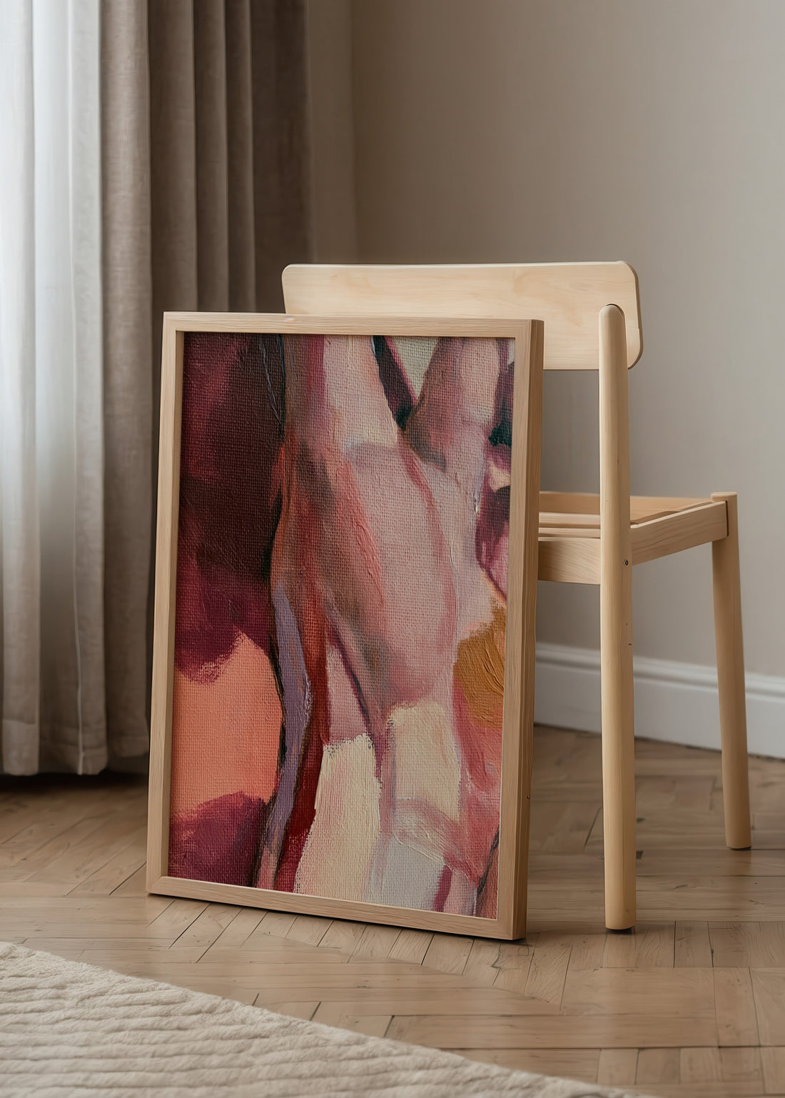 Nils van der Meer Figure Study No. 1, el bileği ve avuç içinden ilham alan soyut figüratif art print