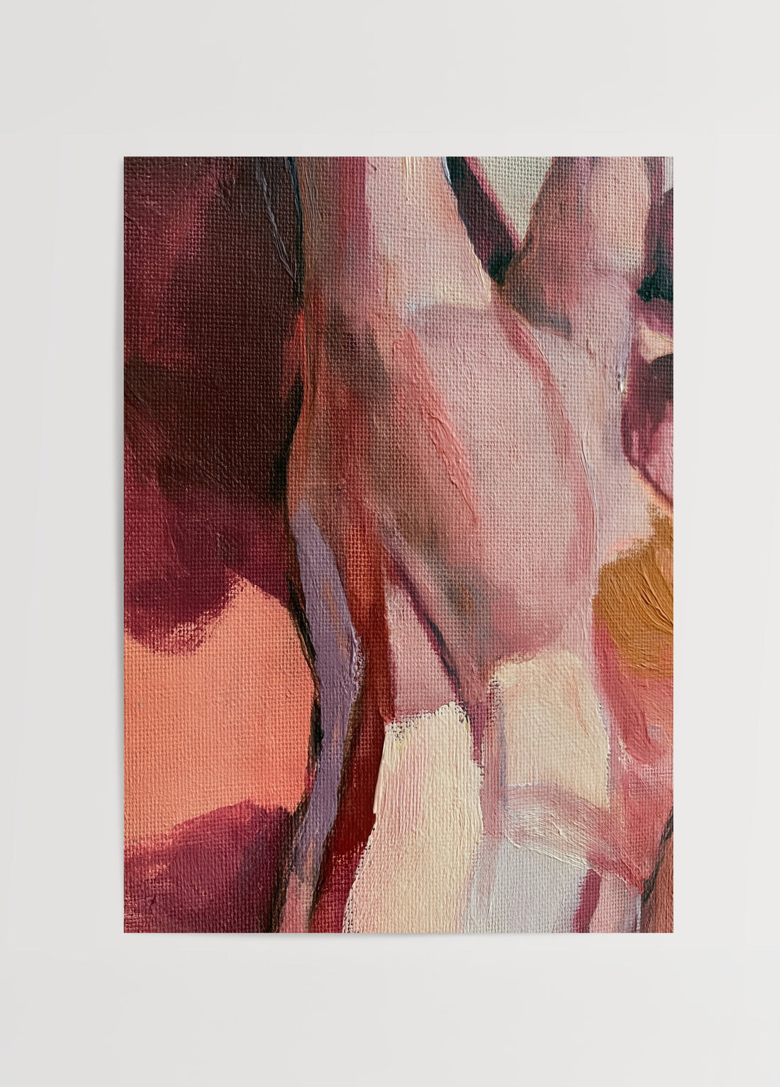 Nils van der Meer Figure Study No. 1, el bileği ve avuç içinden ilham alan soyut figüratif art print