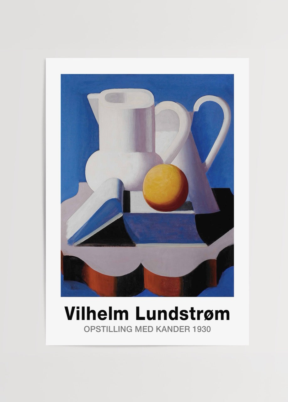 Vilhelm Lundstrøm Opstilling Med Kander adlı modern natürmort poster baskı