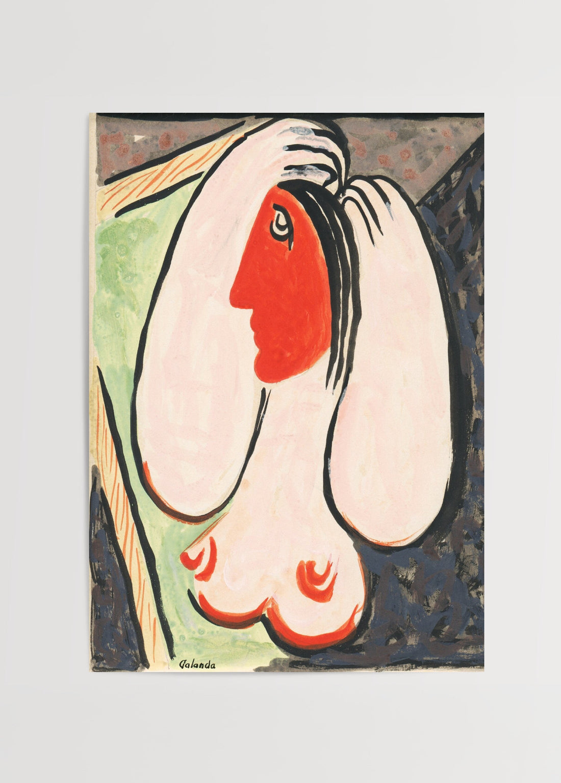Pablo Picasso Woman with Red Face Poster poster baskı mockup 1
