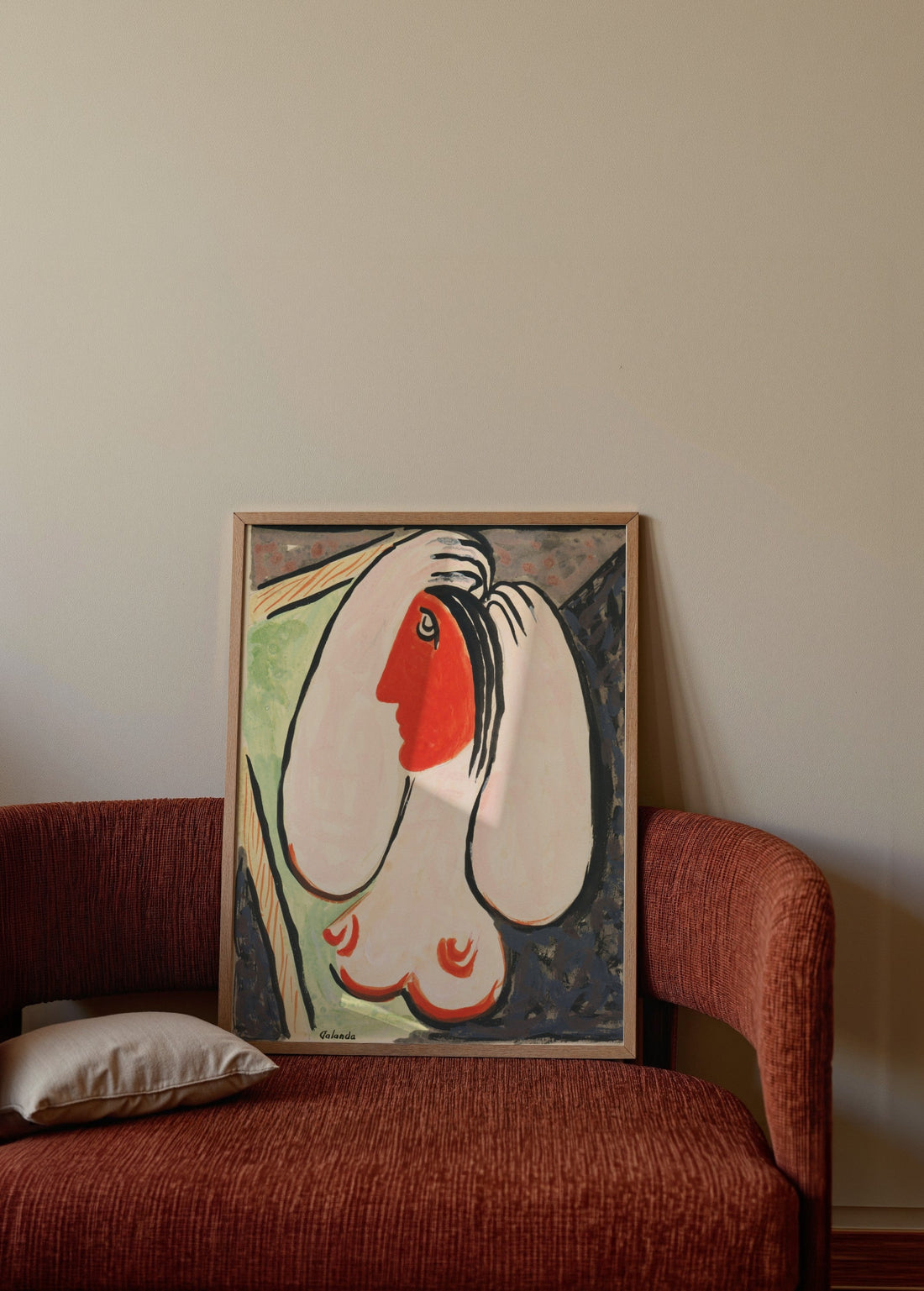 Pablo Picasso Woman with Red Face Poster poster baskı mockup 2
