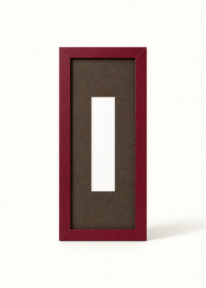 4x20 cm fotoğraf şeridi için 15x35 cm bordo photobooth çerçeve ve koyu kahverengi paspartu