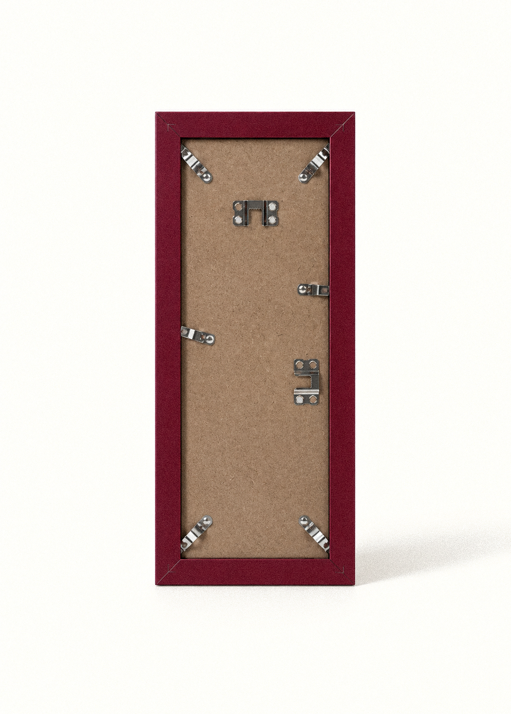 4x20 cm fotoğraf şeridi için 15x35 cm bordo photobooth çerçeve ve koyu kahverengi paspartu