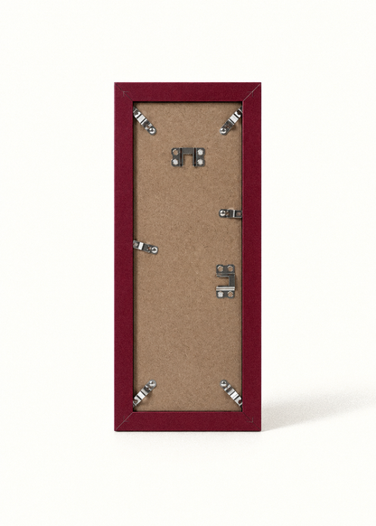 4x20 cm fotoğraf şeridi için 15x35 cm bordo photobooth çerçeve ve koyu kahverengi paspartu