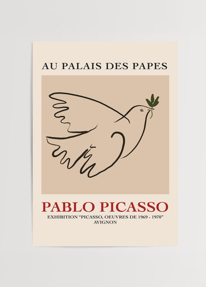 Pablo Picasso’nun Barış Güvercini çiziminin yer aldığı Avignon sergisi posteri