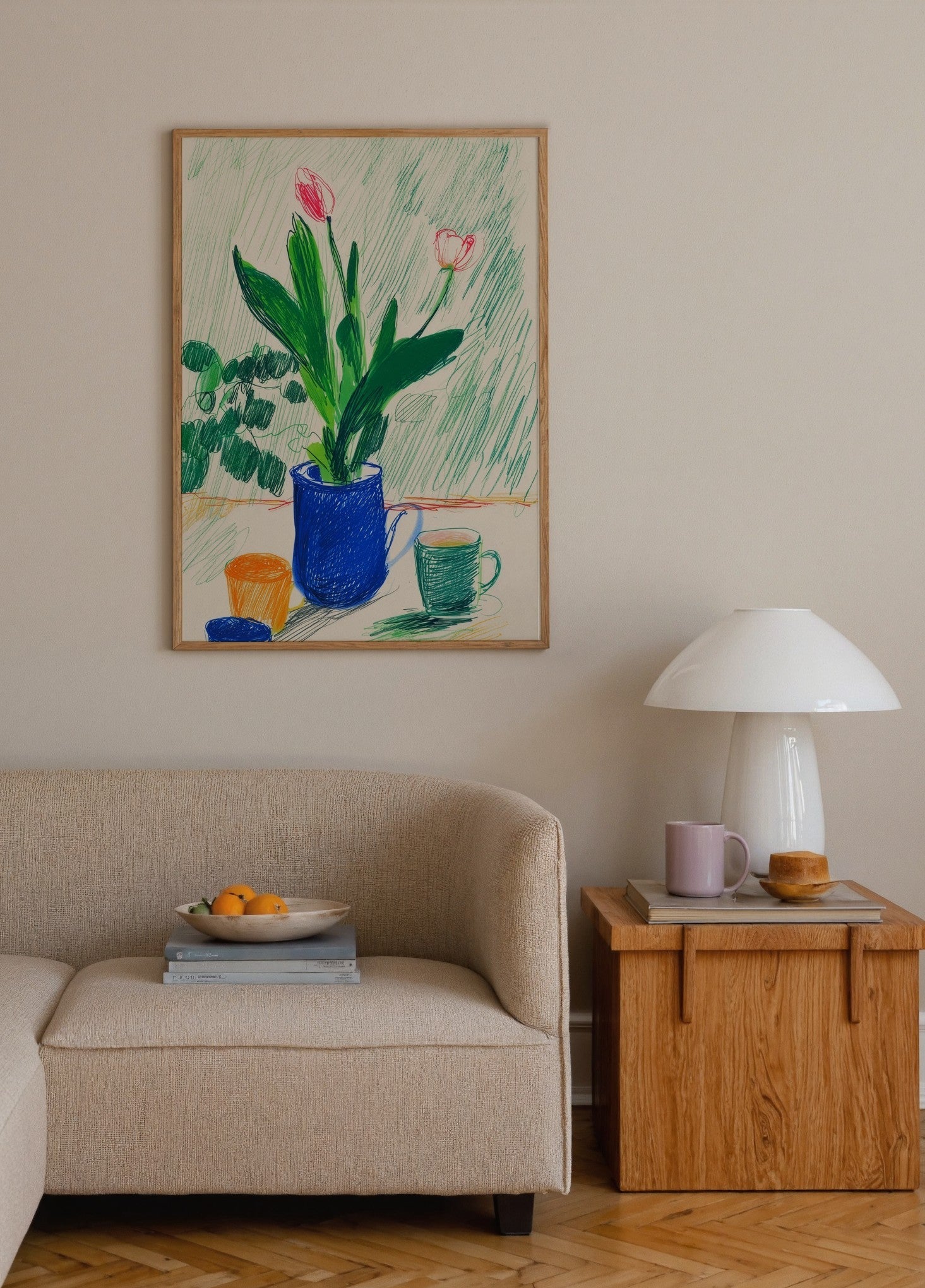 Renkli Çiçek Düzeni poster baskı mockup 2
