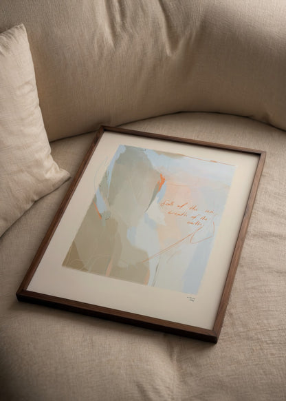 Salt, Sea &amp; Earth Atölye Noi minimalist soyut poster – pastel tonlarda deniz ve toprak ilhamlı modern sanat baskısı