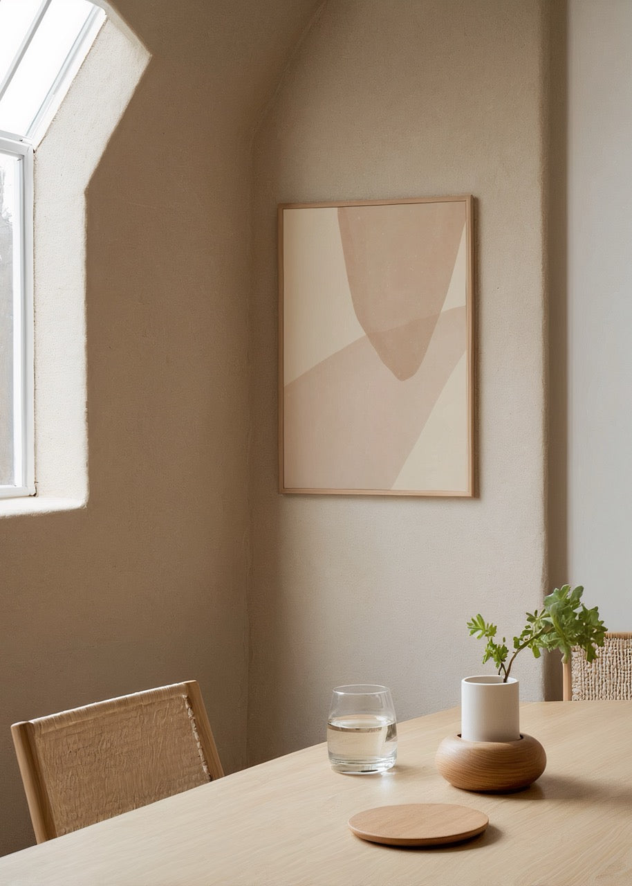 Sand Echo Poster – Minimal Bej Soyut Duvar Posteri – Yaris Poster