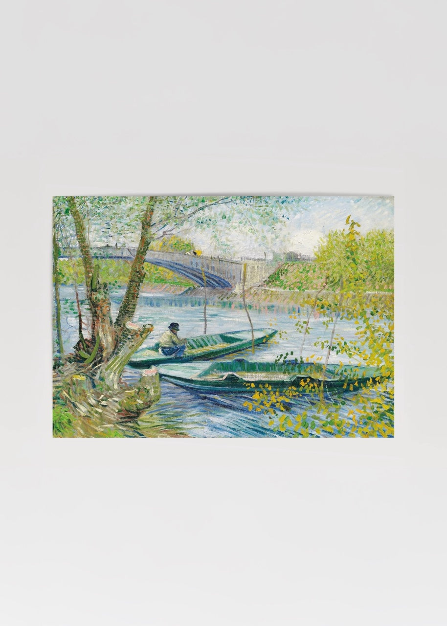 Van Gogh’un Seine Nehri üzerindeki kayıkları betimlediği tablo posteri